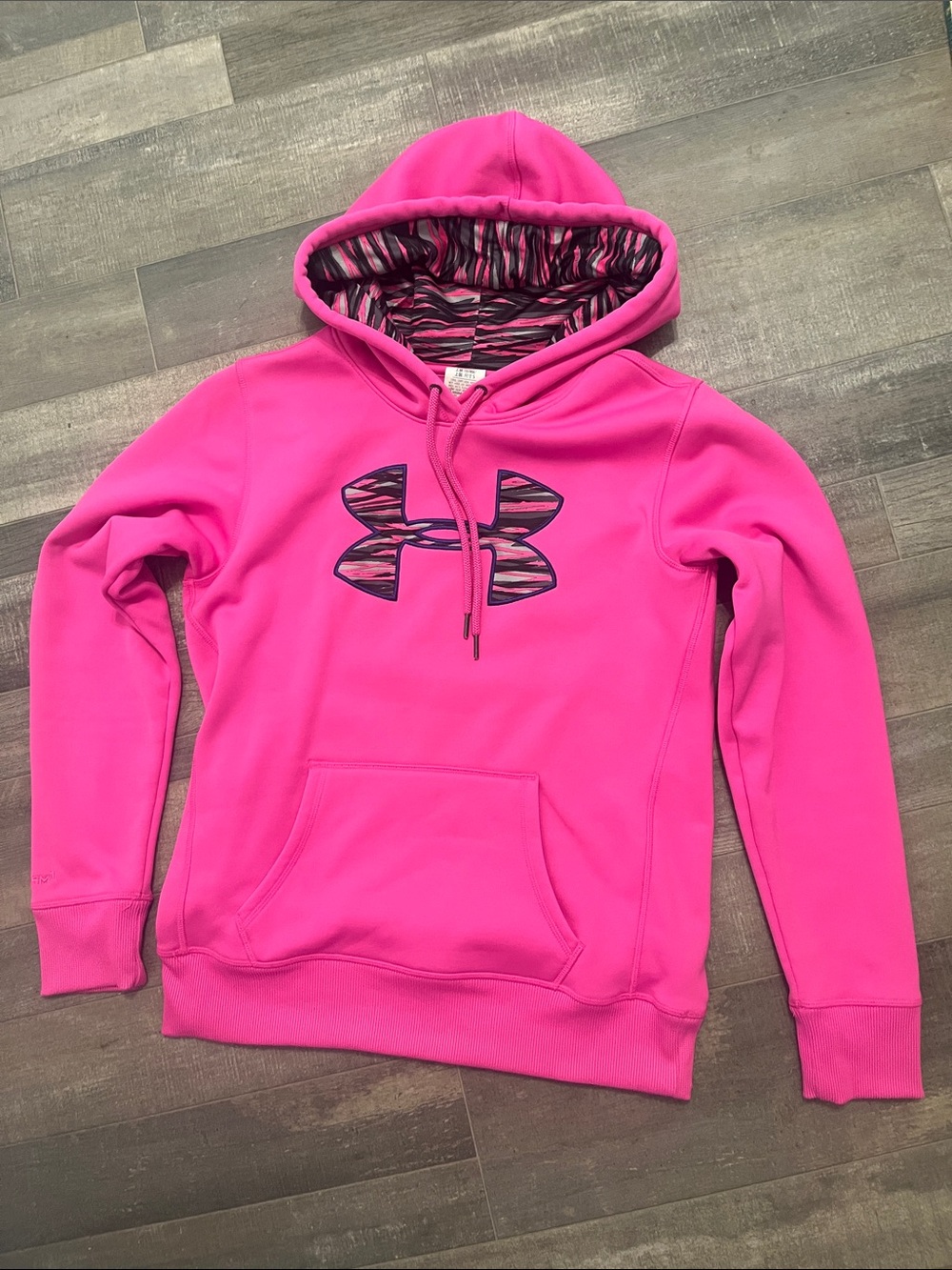 Under Armour Hot Pink Hoodie with Patterned Logo